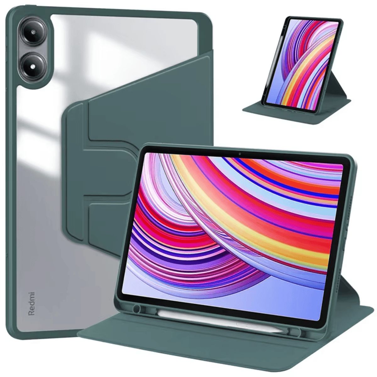 GENERICO - Funda para Samsung Tab S9 FE Magnética 360° Verde Antishock