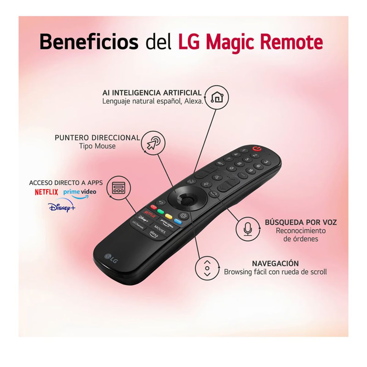 LG - Televisor LG 43 Pulg. LED Smart TV UHD 4K con Thinq AI 43UT7300 l Control Magic