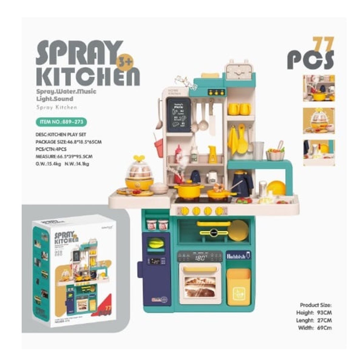 GENERICO - Juguete de Cocina para Niñas de 77pcs con Sonido y Luces