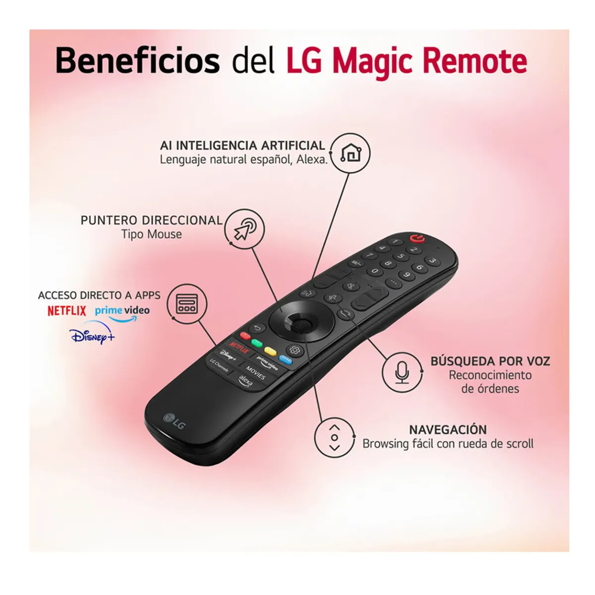 LG - Televisor LG 50 Pulg. LED Smart TV 4K UHD con ThinQ AI 50UT7300PSA l Control Magic