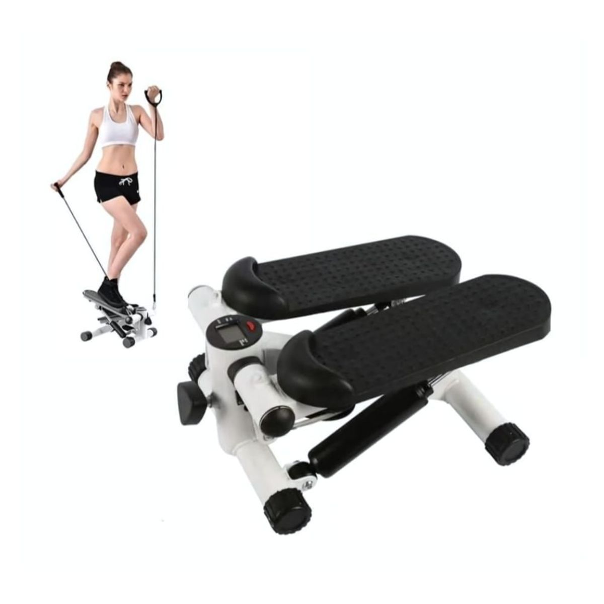 GENERICO - Escaladora Elíptica Portátil Digital con Ligas