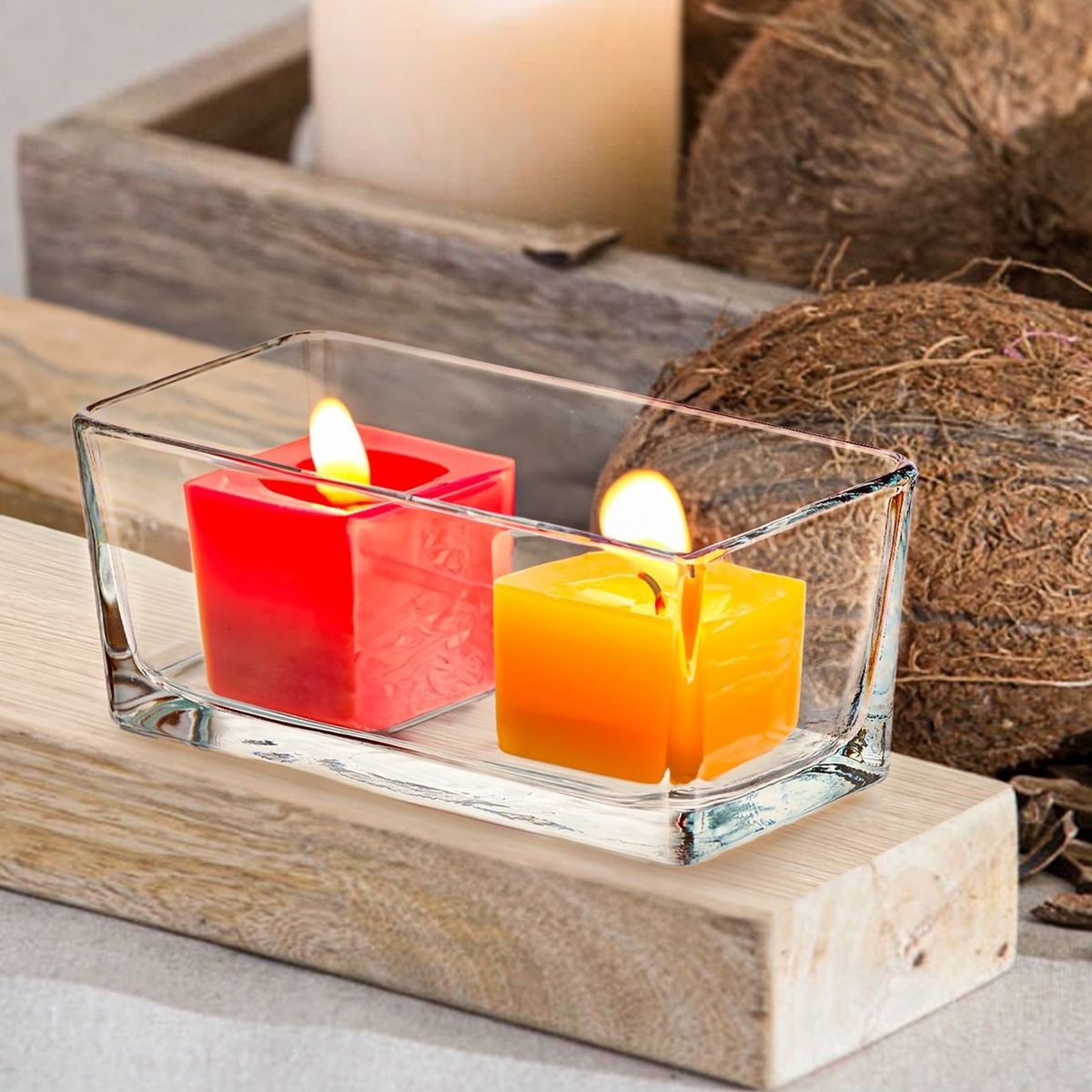 LIBBEY - Vaso Portavela Rectangular 355 ml. / 12 oz.