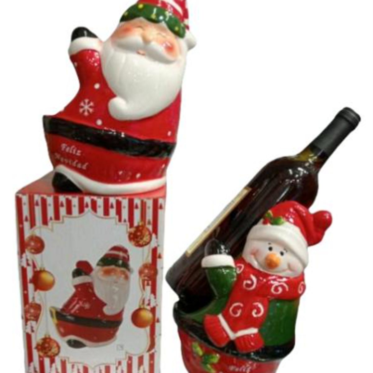 GENERICO - Portavino Navideño con Diseño Papa Noel