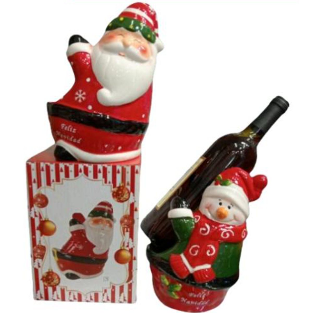 GENERICO - Portavino Navideño con Diseño Papa Noel
