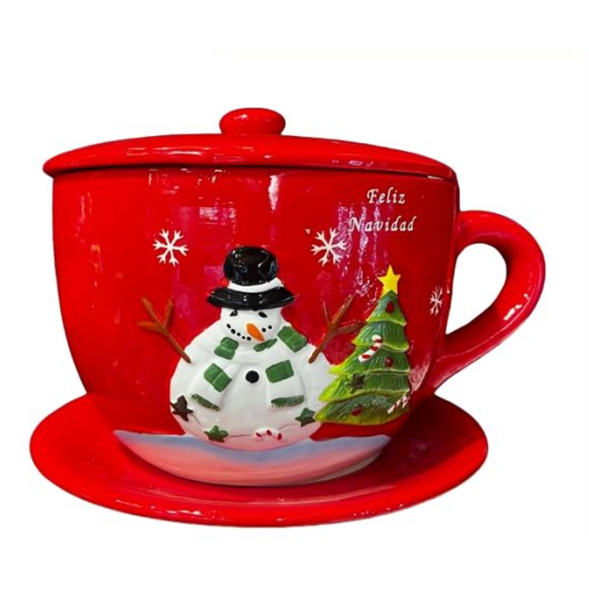 GENERICO - Taza con Plato Navideño con Diseño Papa Noel