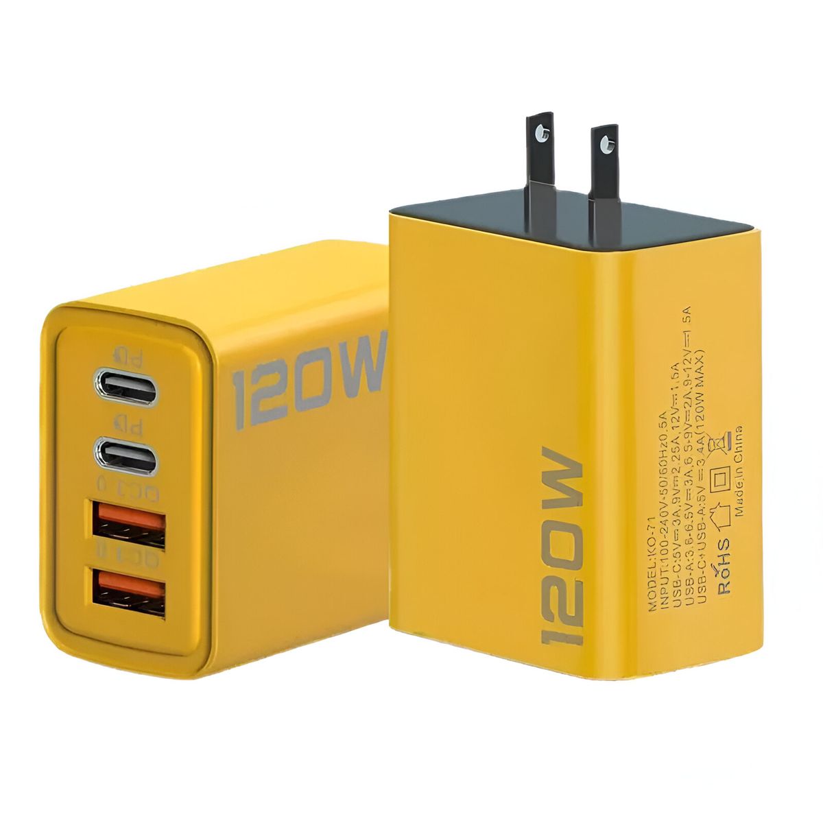 GENERICO - Cargador de pared con 4 puertos Q3.0 PD de carga inteligente