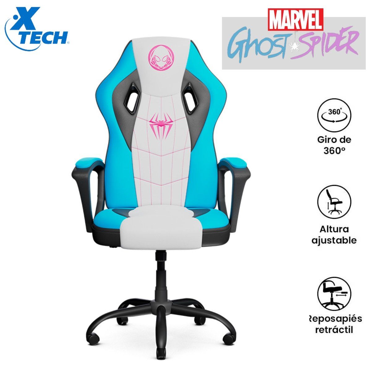 XTECH - Silla Gamer Xtech MARVEL EDICIÓN GHOST SPIDER