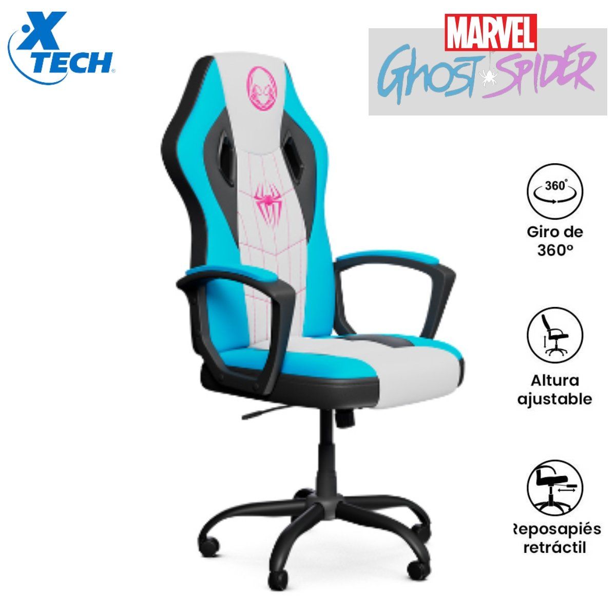 XTECH - Silla Gamer Xtech MARVEL EDICIÓN GHOST SPIDER