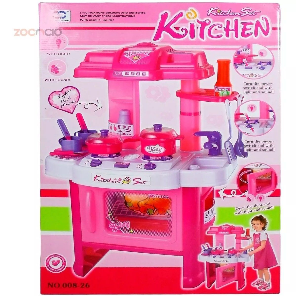 GENERICO - Juego de cocina de 24 pulgadas luces y sonido