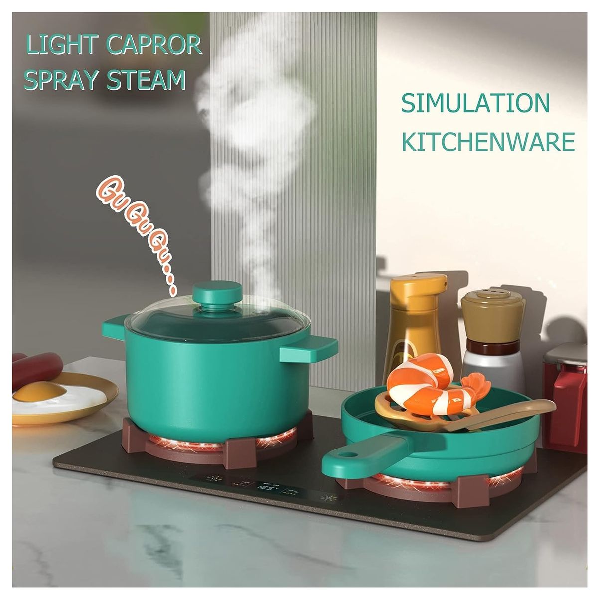 GENERICO - Cocina con Luces y Sonidos Spray Y Lavadero Y Horno 49 Pzas