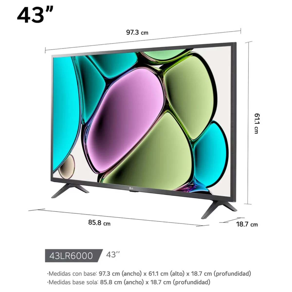 LG - TELEVISOR LG 43' 43LR6000PSA FHD SMART TV AÑO 2024 THINQ AI WEBOS