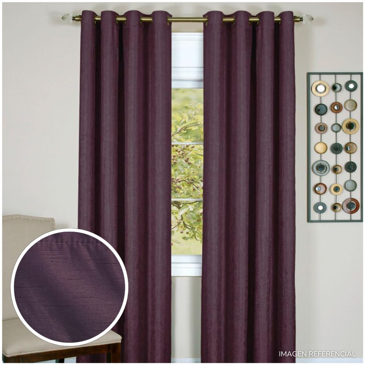 INSPIRA MARKET - Cortina cortina elegante 140 X 240 cm SET Blackout