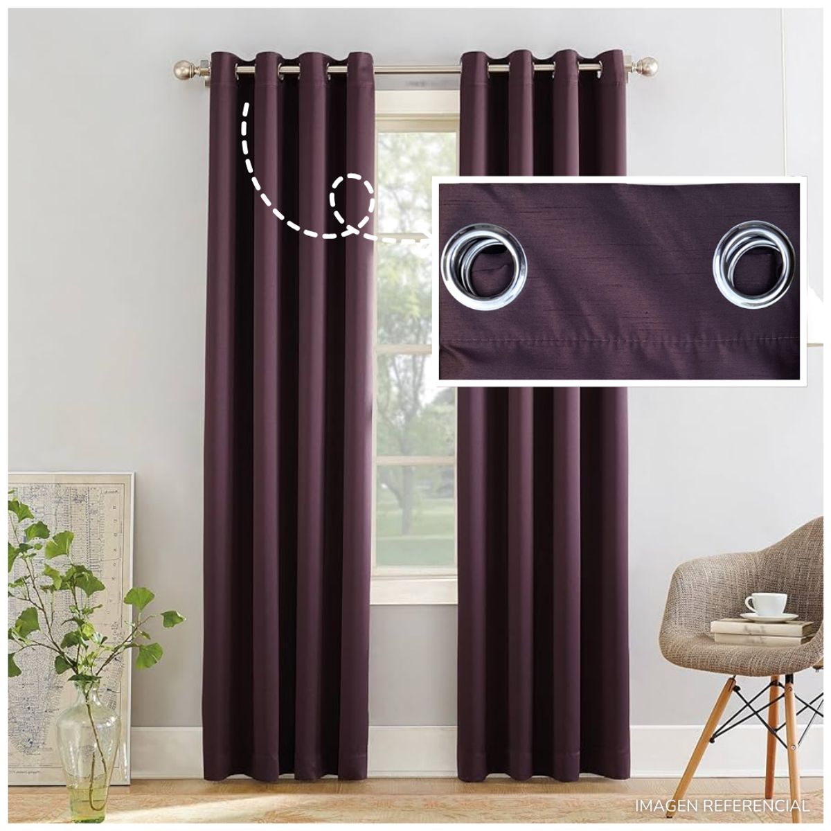 INSPIRA MARKET - Cortina cortina elegante 140 X 240 cm SET Blackout
