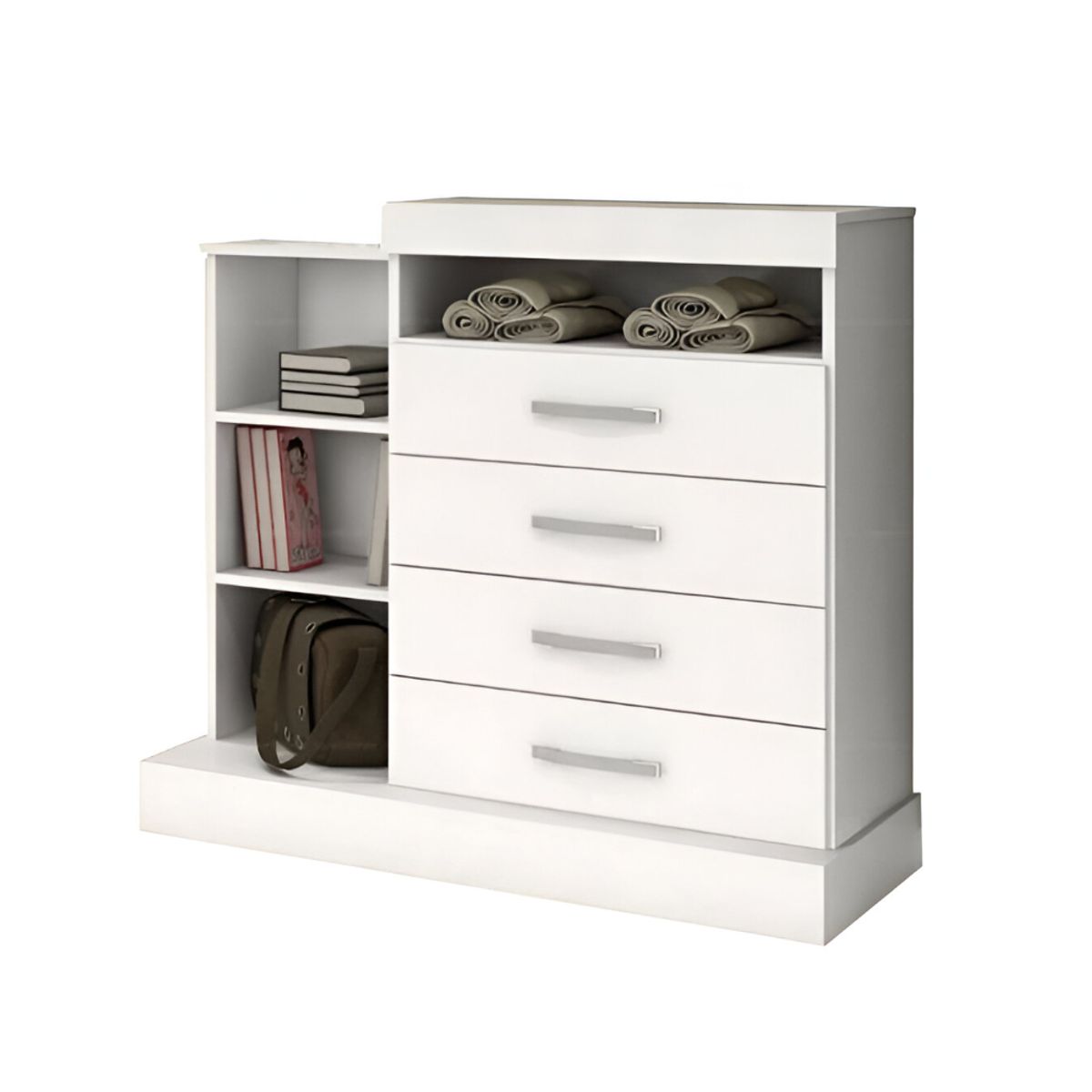 HOGAR & SPACIOS - HYS COMODA 4 CAJONES BOYLE BLANCO