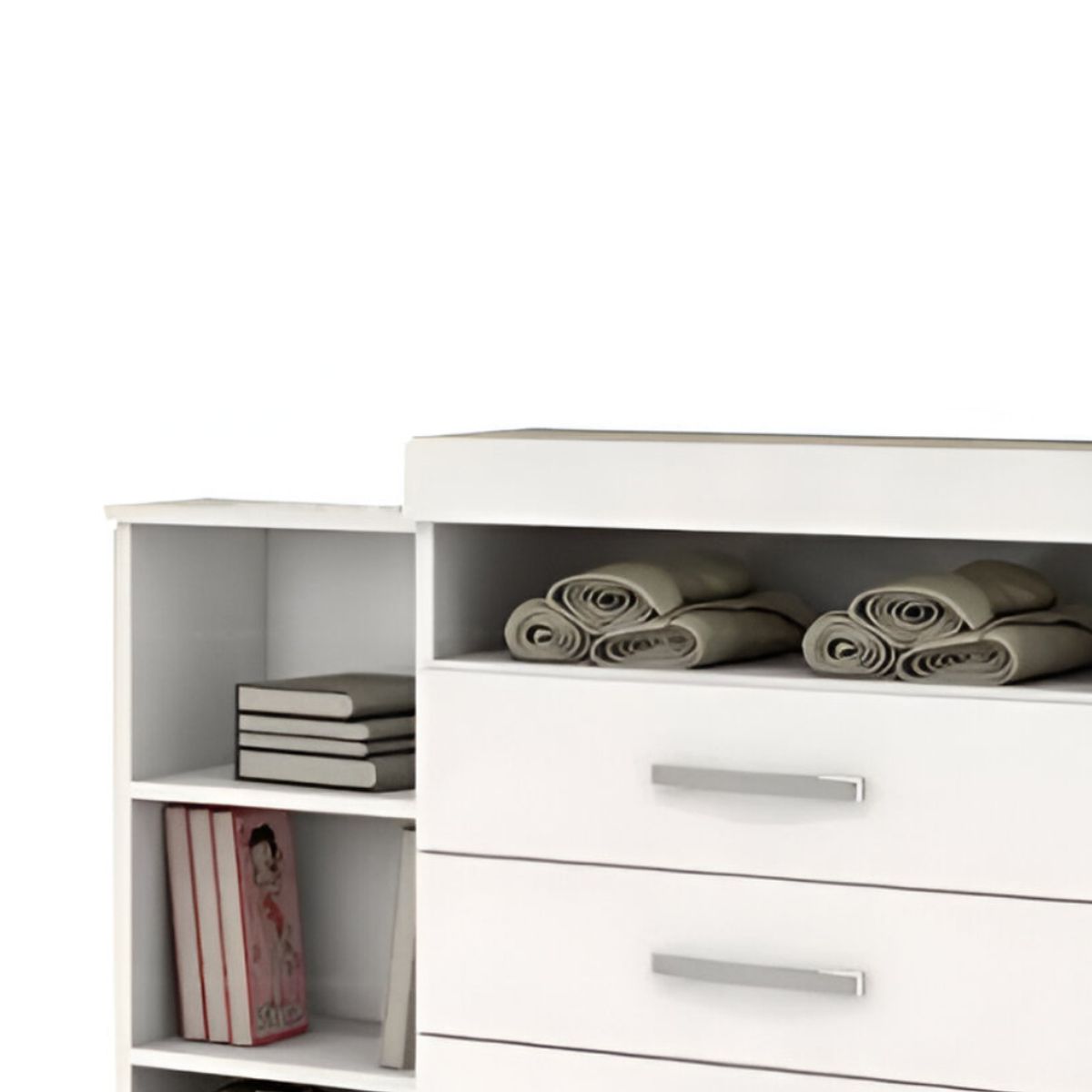 HOGAR & SPACIOS - HYS COMODA 4 CAJONES BOYLE BLANCO