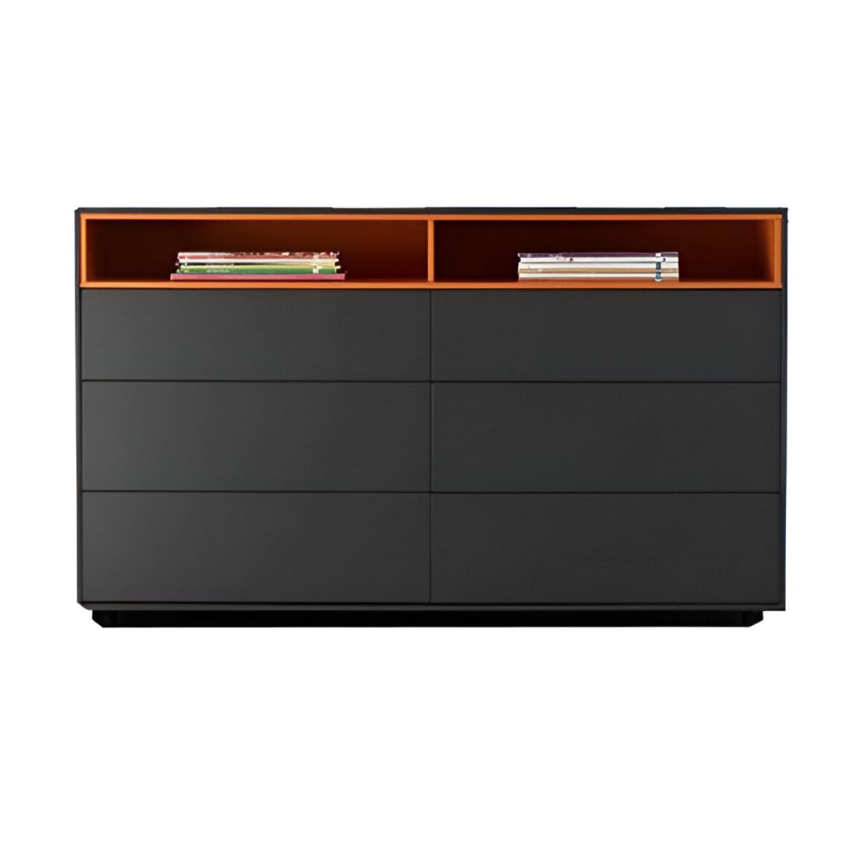 HOGAR & SPACIOS - HYS COMODA 6 CAJONES CASONA GRIS OSCURO