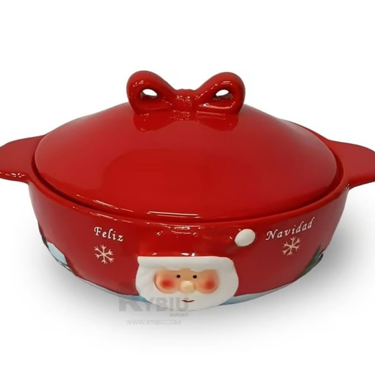 GENERICO - ENSALADERA NAVIDEÑA CTAPA DISEÑO PAPA NOEL DE CERAMICA