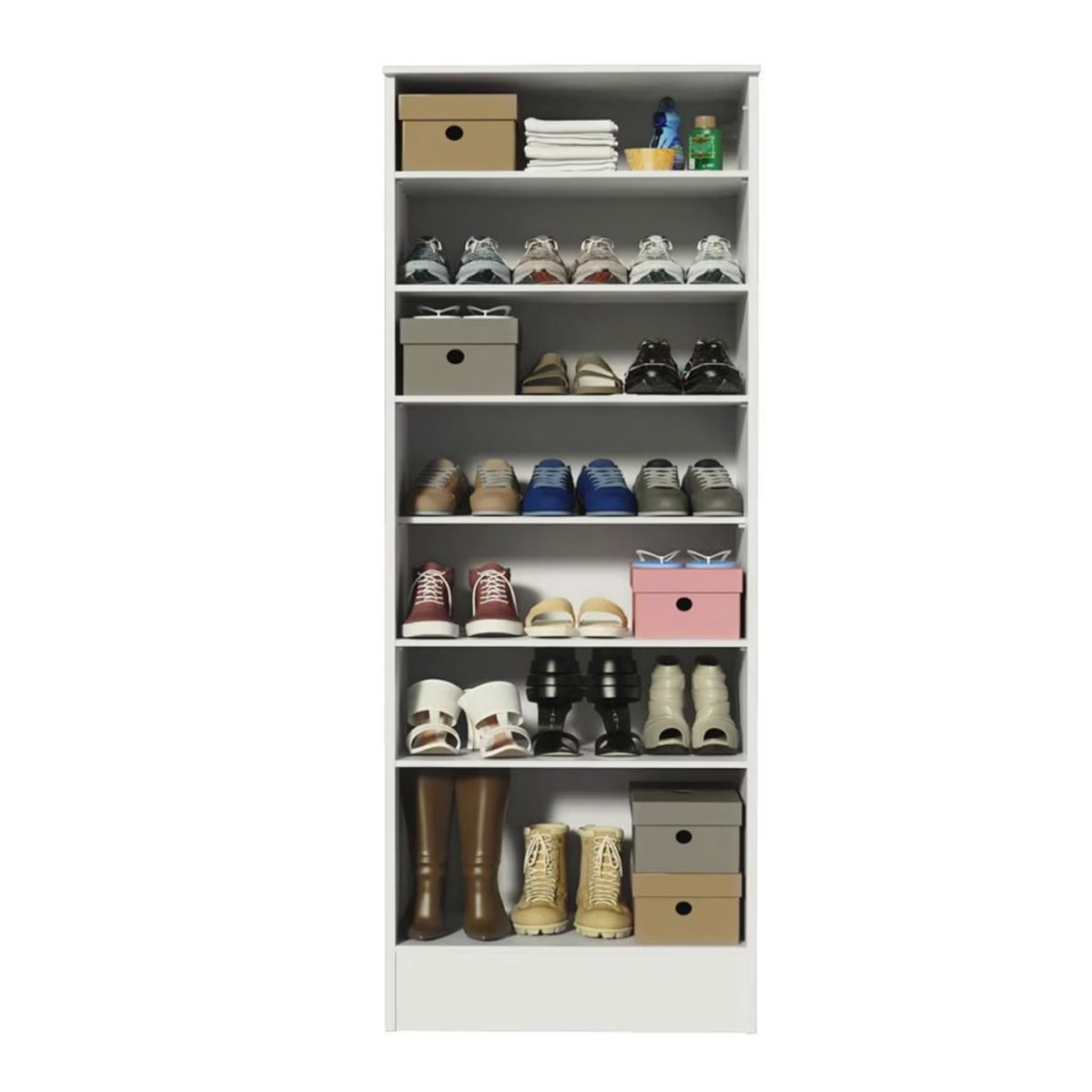 HOGAR & SPACIOS - HYS ZAPATERA KASIMIR 12 ZAPATOS BLANCO