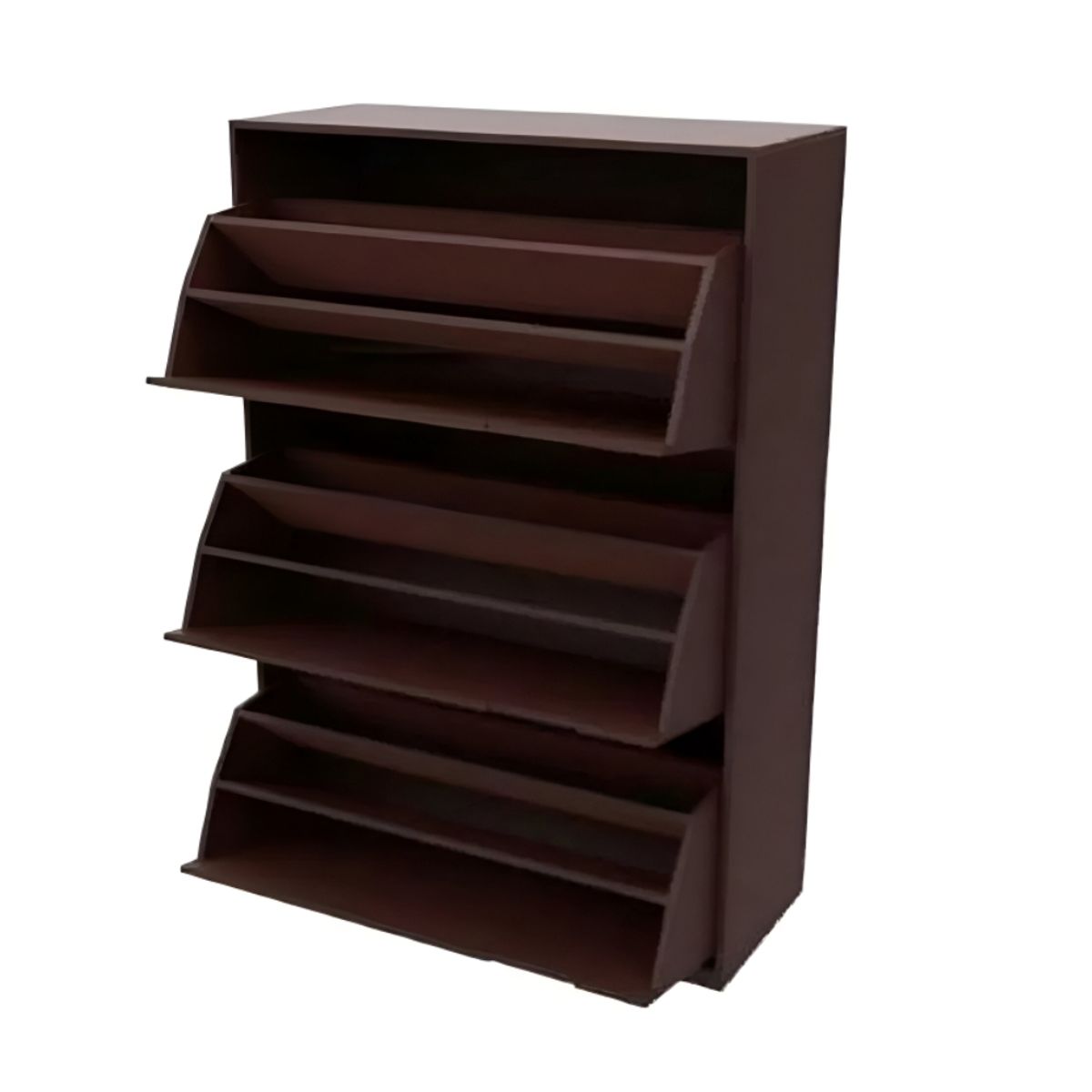 HOGAR & SPACIOS - HYS ZAPATERA WOOD 12 ZAPATOS MARRON OSCURO