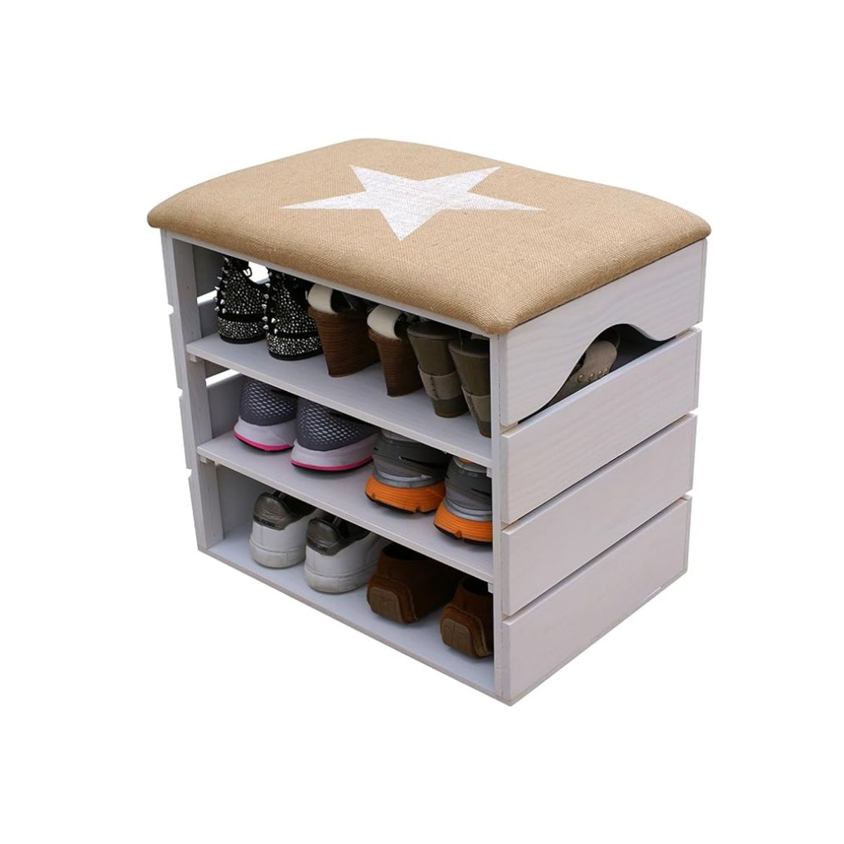 HOGAR & SPACIOS - HYS ZAPATERA BILLY 6 ZAPATOS GRIS CLARO