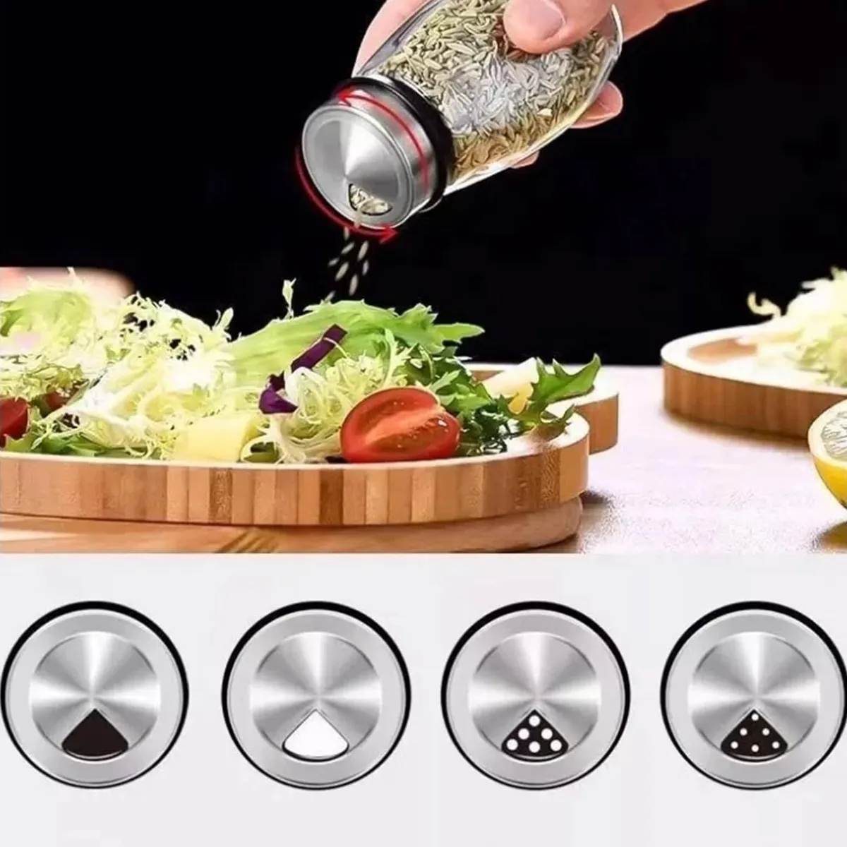 OEM - Condimentero Giratorio Con 6 Frascos Vidrio