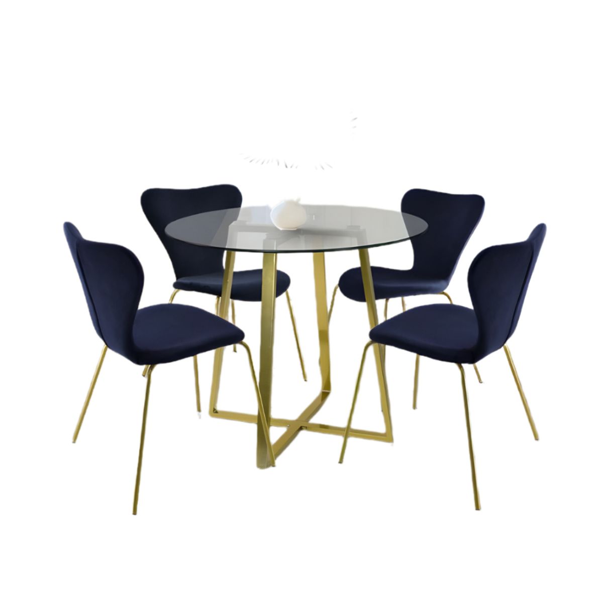 HOGAR & SPACIOS - HYS COMEDOR 4 SILLAS LARA AZUL NOCHE