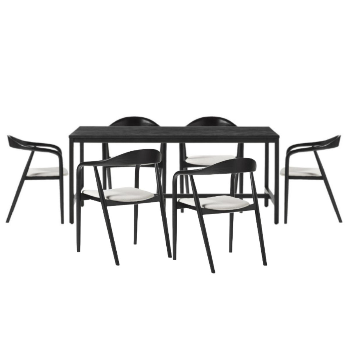 HOGAR & SPACIOS - HYS COMEDOR 6 SILLAS NIGHT BEIGE