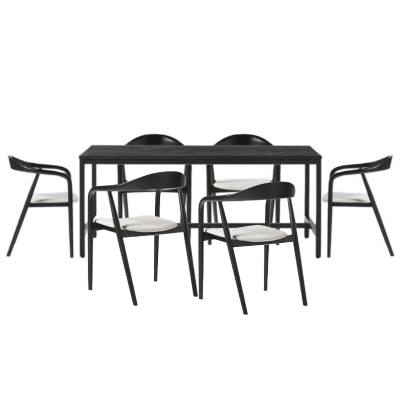 HOGAR & SPACIOS - HYS COMEDOR 6 SILLAS NIGHT BEIGE