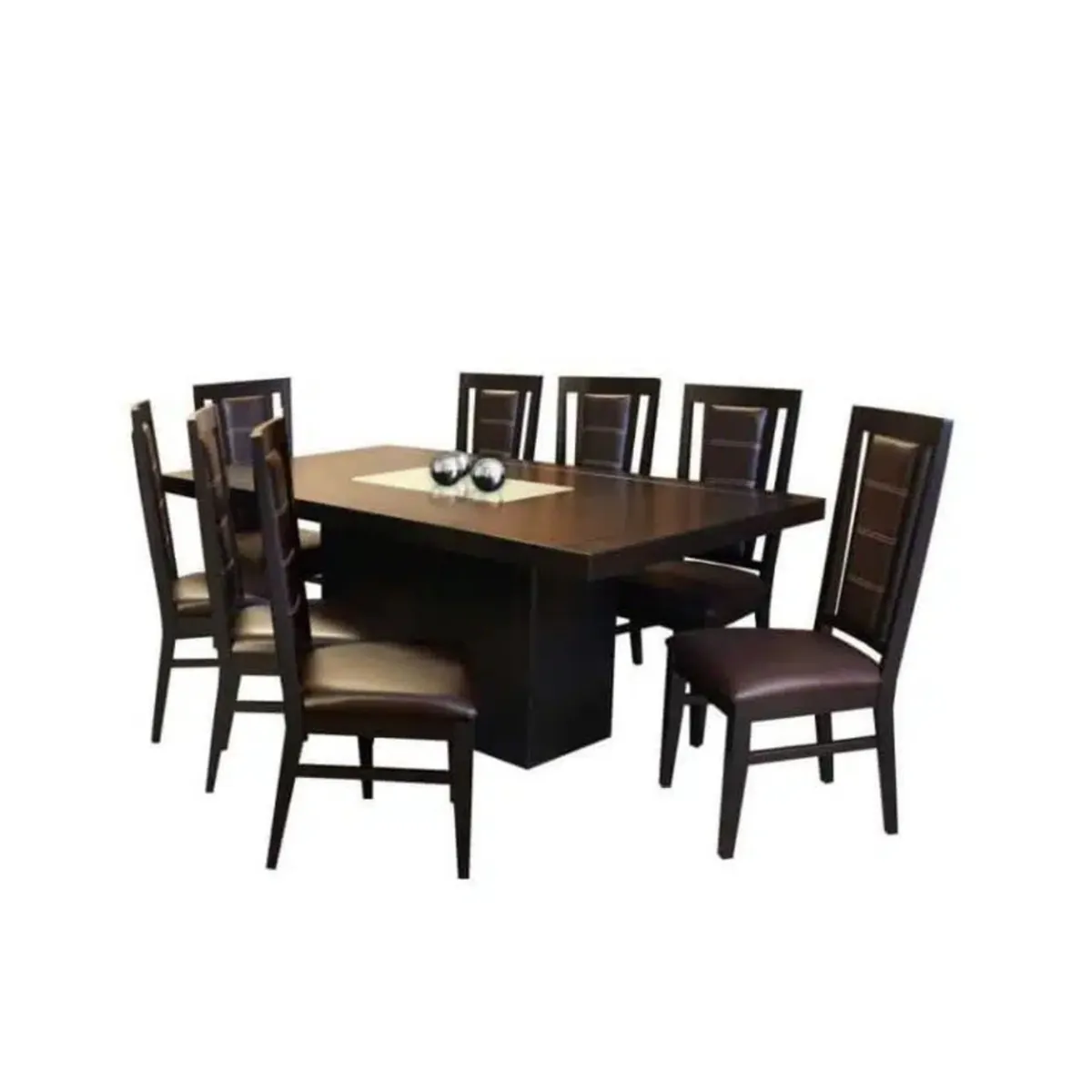 HOGAR & SPACIOS - HYS COMEDOR 8 SILLAS ARABELLE MARRON OSCURO