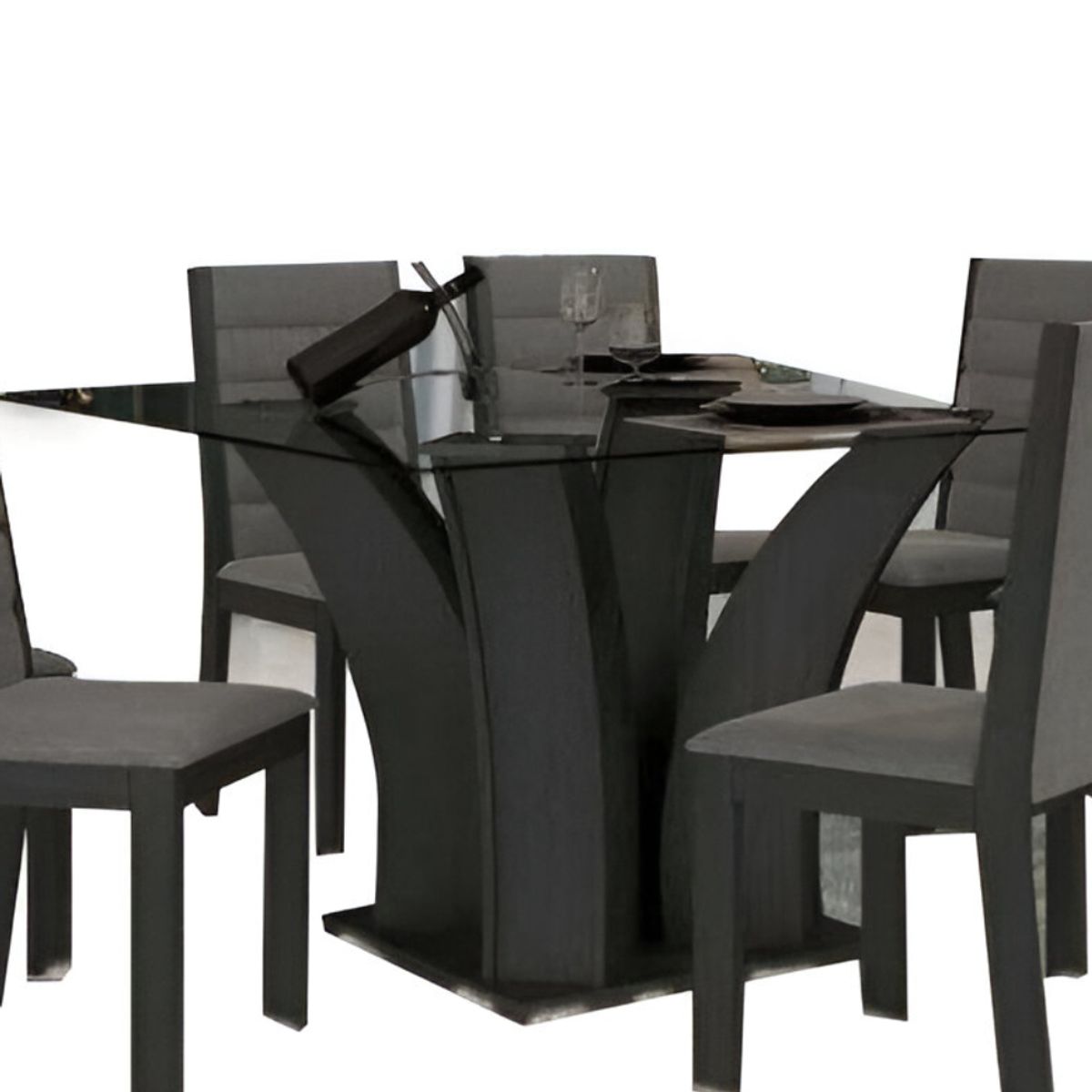 HOGAR & SPACIOS - HYS COMEDOR 8 SILLAS BEAR GRIS