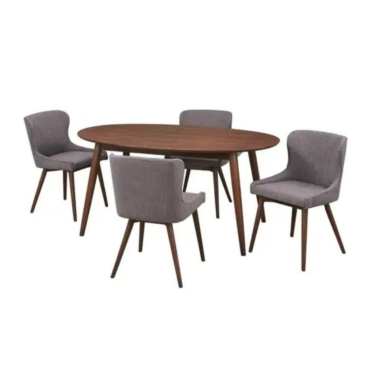 HOGAR & SPACIOS - HYS COMEDOR 4 SILLAS BETTY GRIS OSCURO