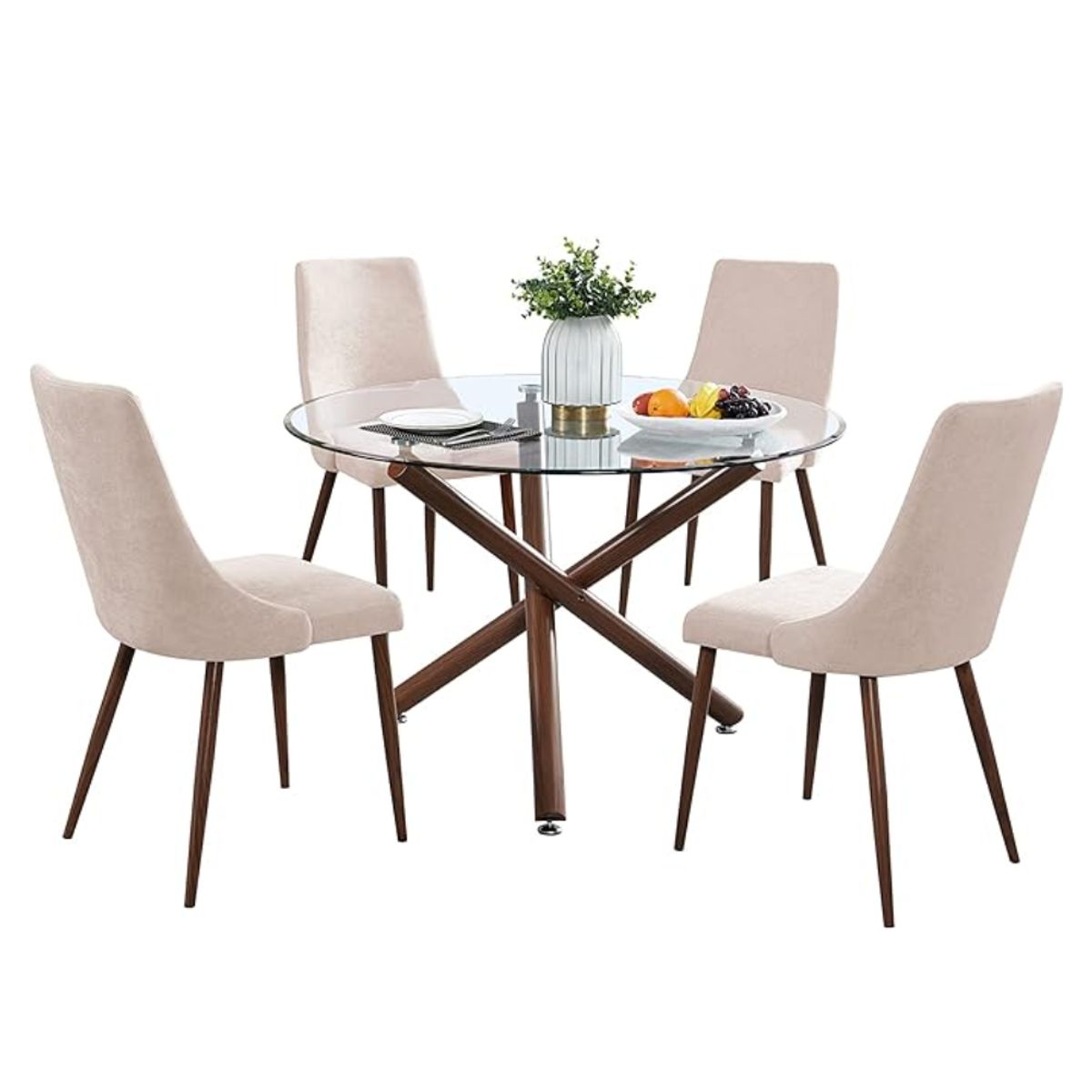 HOGAR & SPACIOS - HYS COMEDOR 4 SILLAS KITIZ BEIGE