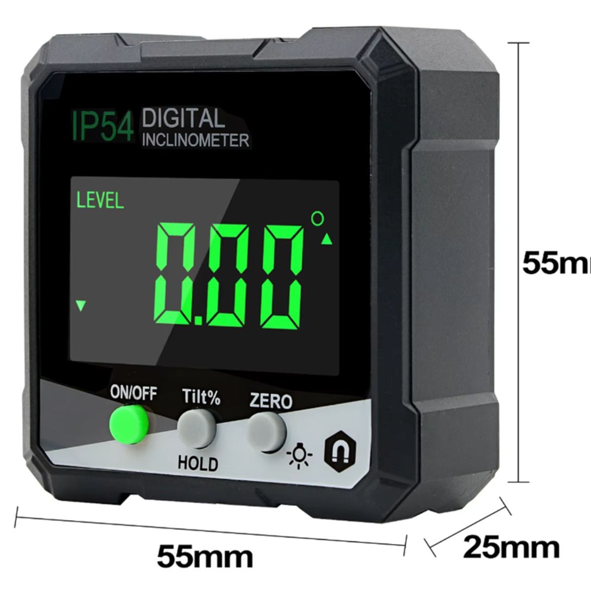 GENERICO - Inclinómetro Portátil Digital con Pantalla LED - IP54