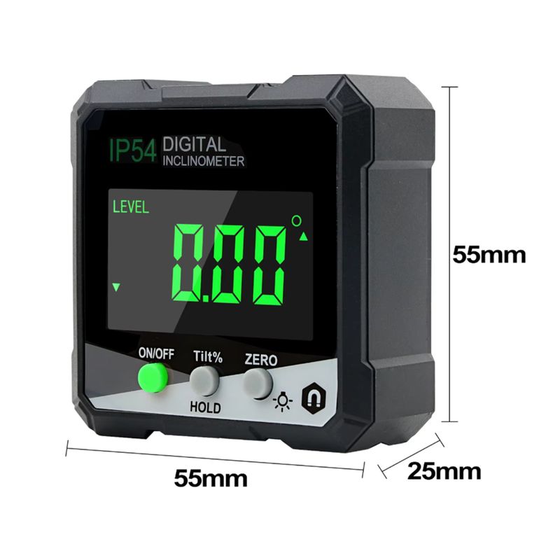 GENERICO - Inclinómetro Portátil Digital con Pantalla LED - IP54