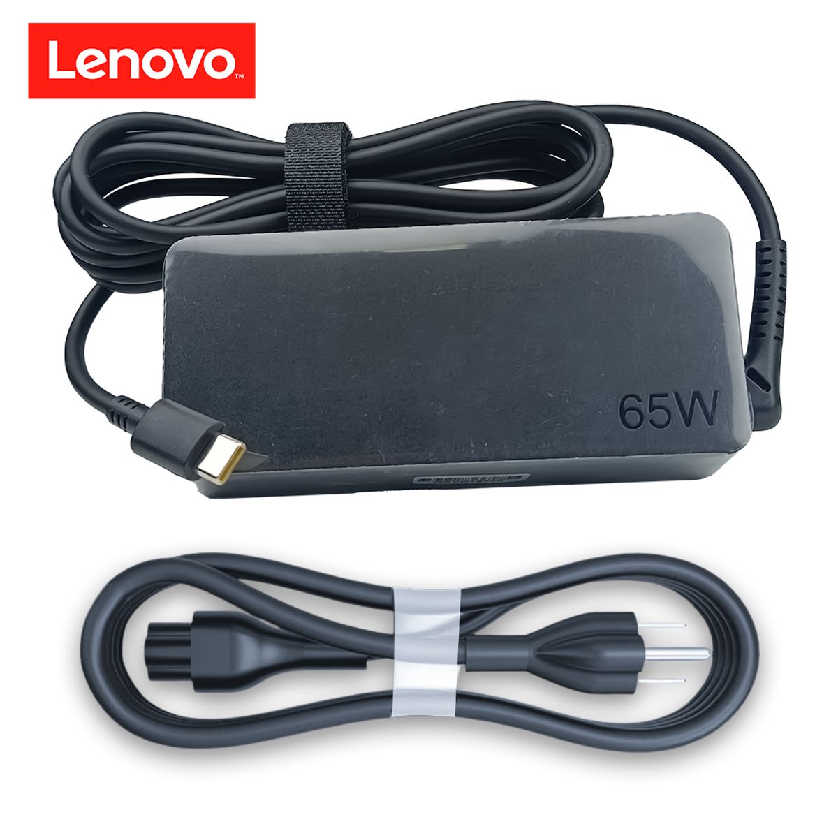 LENOVO - Cargador Lenovo Tipo C 65W 20V Original - Cable USB-C Rápido