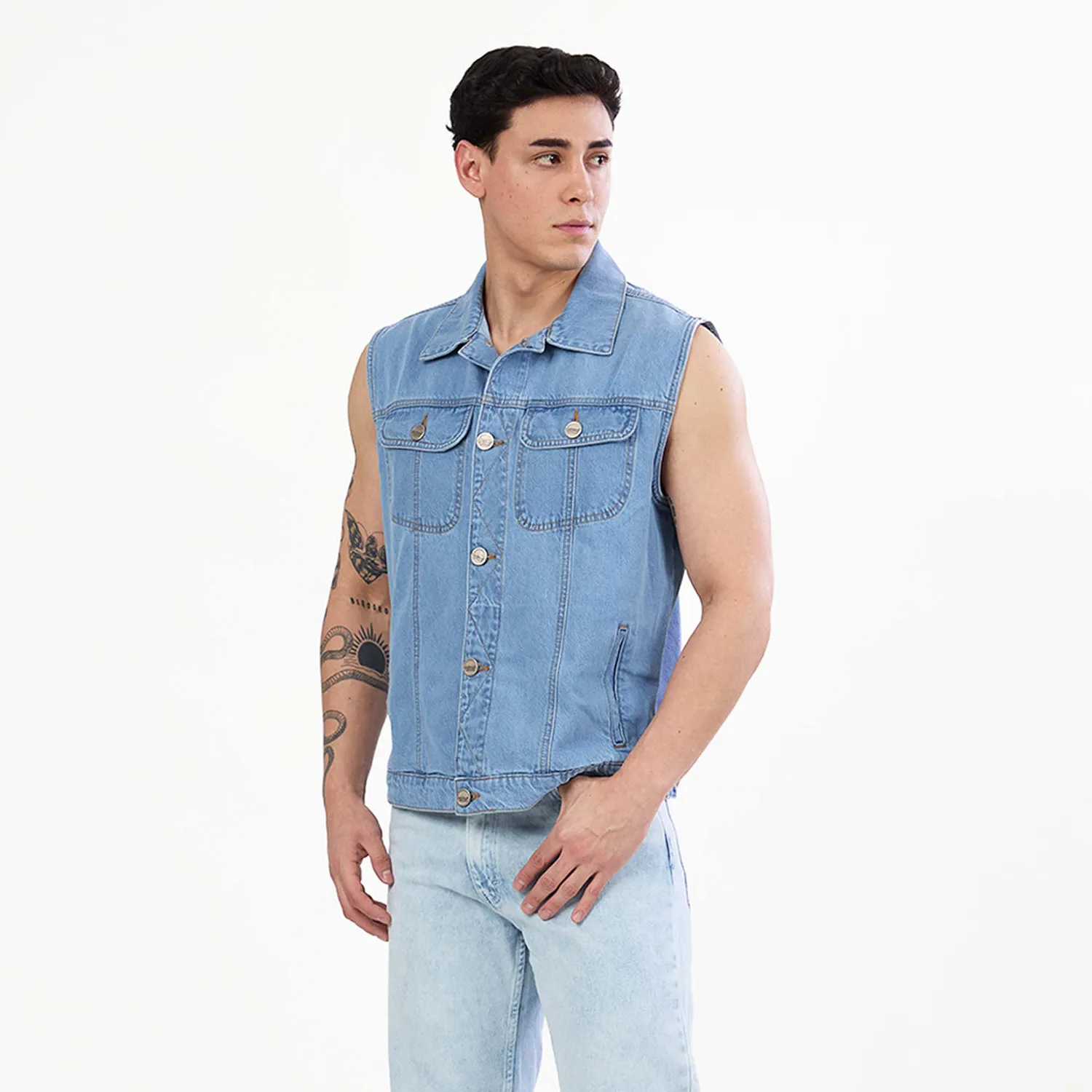Outfit Chalecos De Jeans Para Hombres Chamarra De Mezclilla Hombre