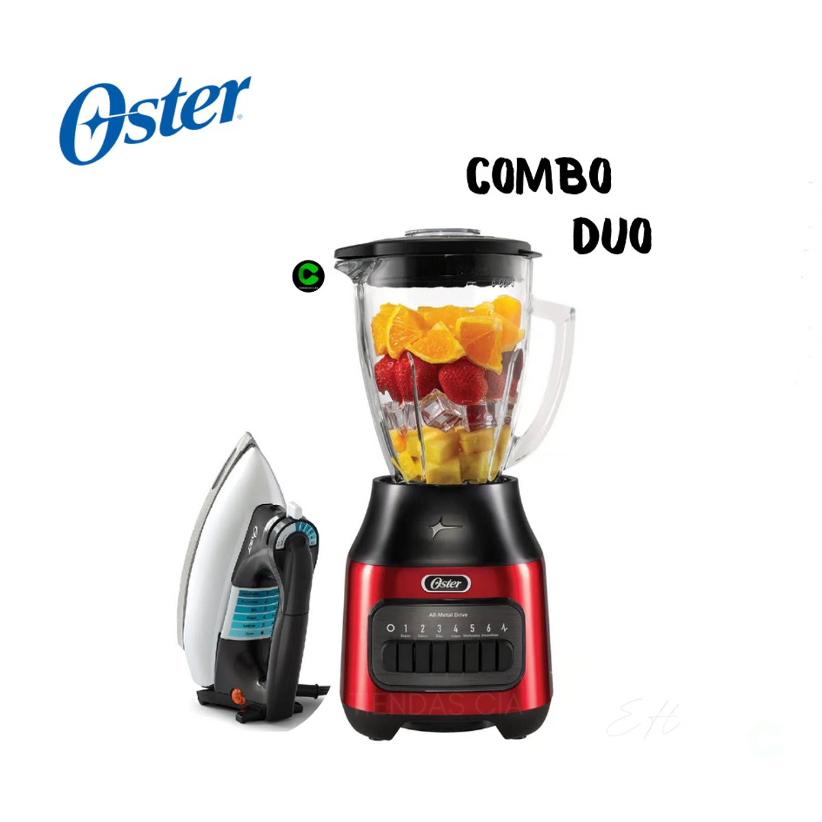 OSTER - Combo Oster Licuadora BLSTPEGCPB + Plancha CLASICA GCSTBV4119