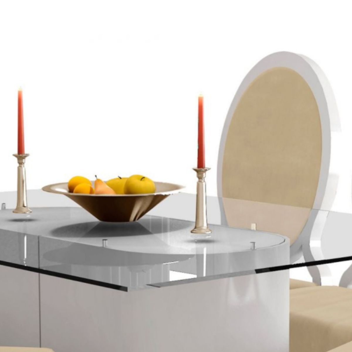HOGAR & SPACIOS - HYS COMEDOR 6 SILLAS BESAN BLANCO