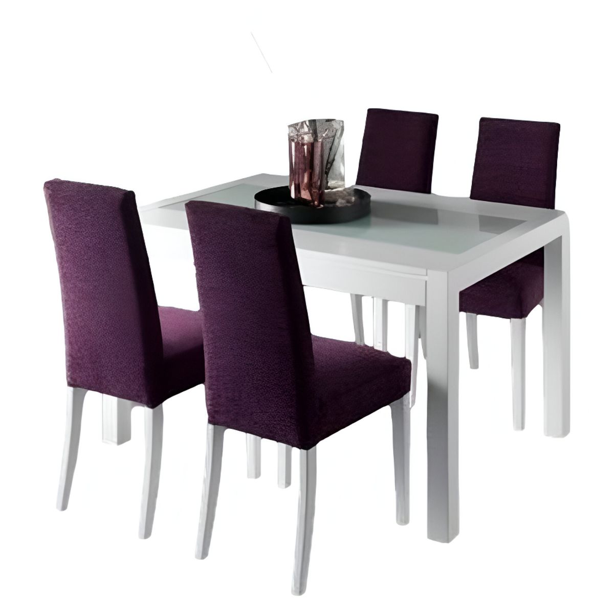 HOGAR & SPACIOS - HYS COMEDOR 4 SILLAS MERCIEL PURPURA