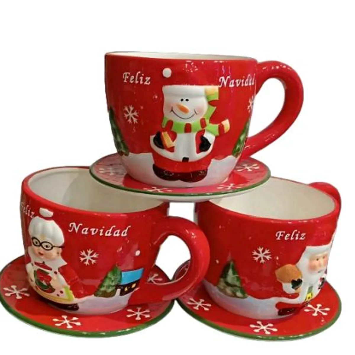GENERICO - Taza con plato diseño Navideño