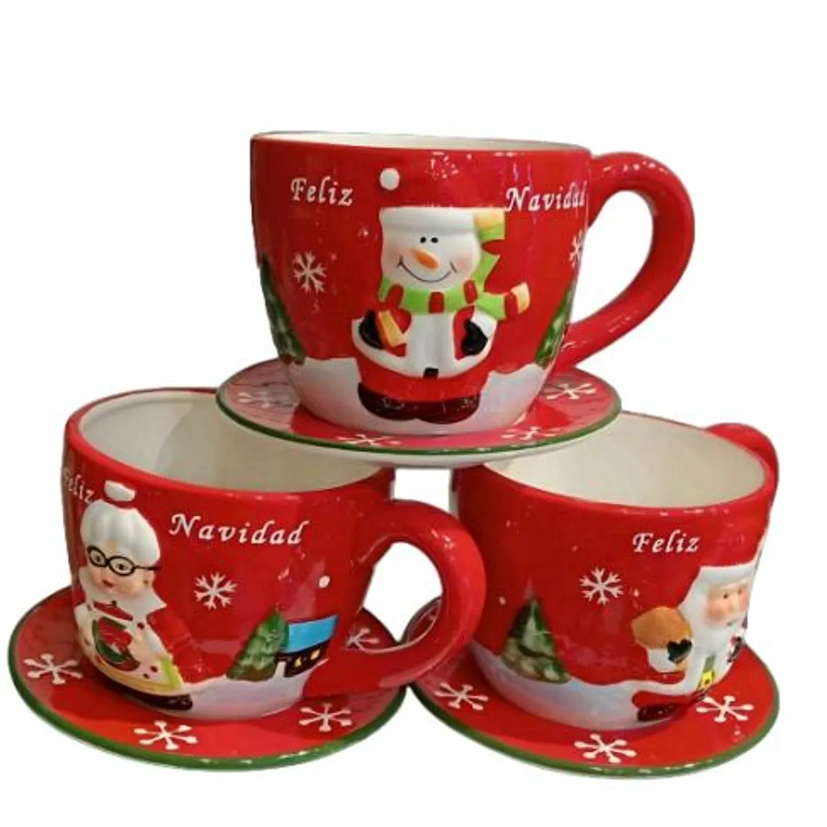 GENERICO - Taza con plato diseño Navideño