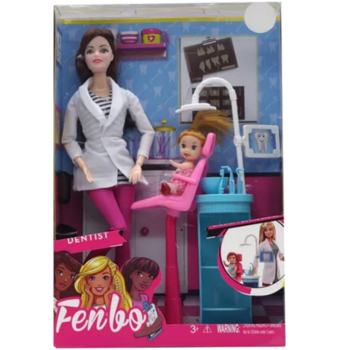 GENERICO - Set de Muñeca Dentista con bebe + Accesorios