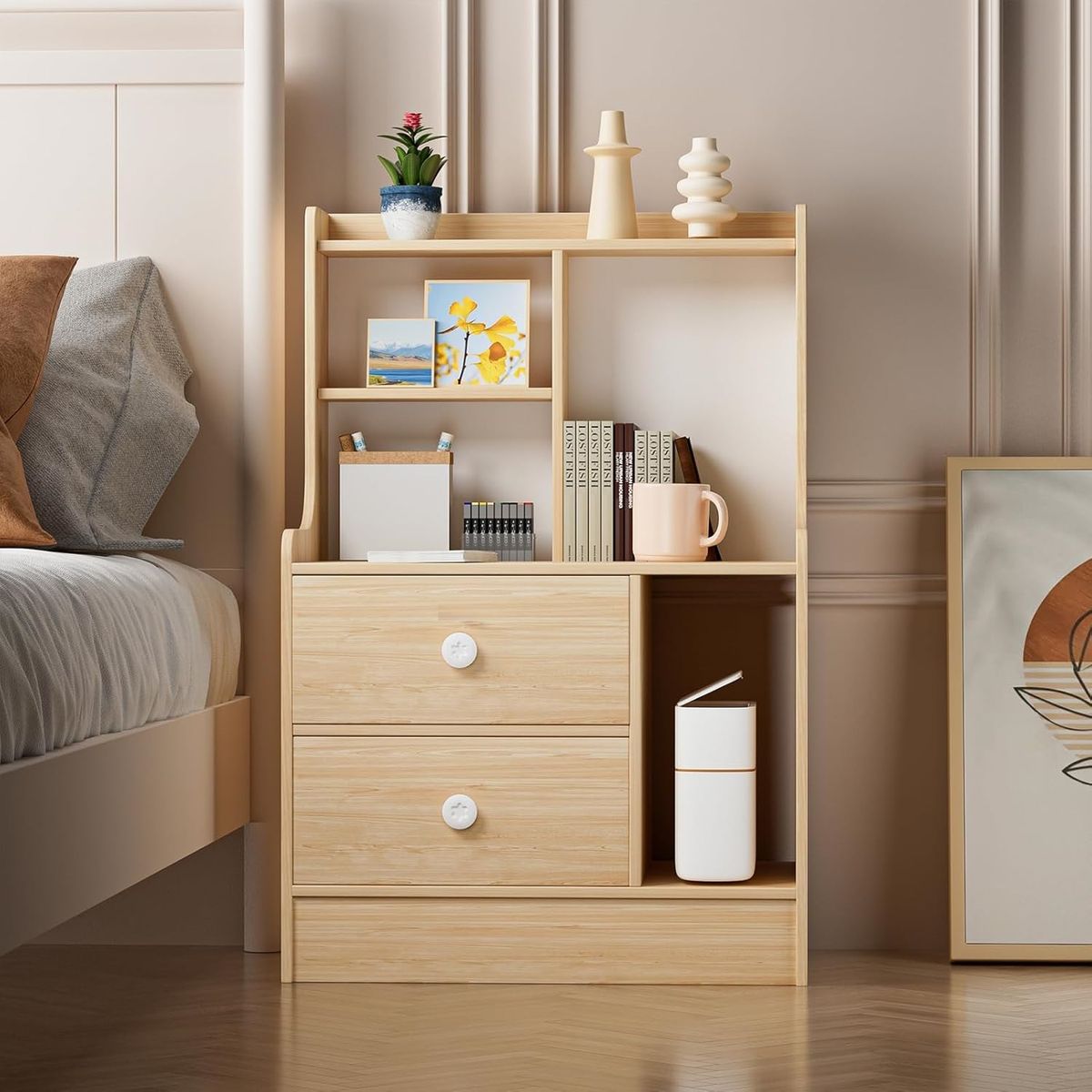 GENERICO - Velador con Almacenamiento Riona Amore Home