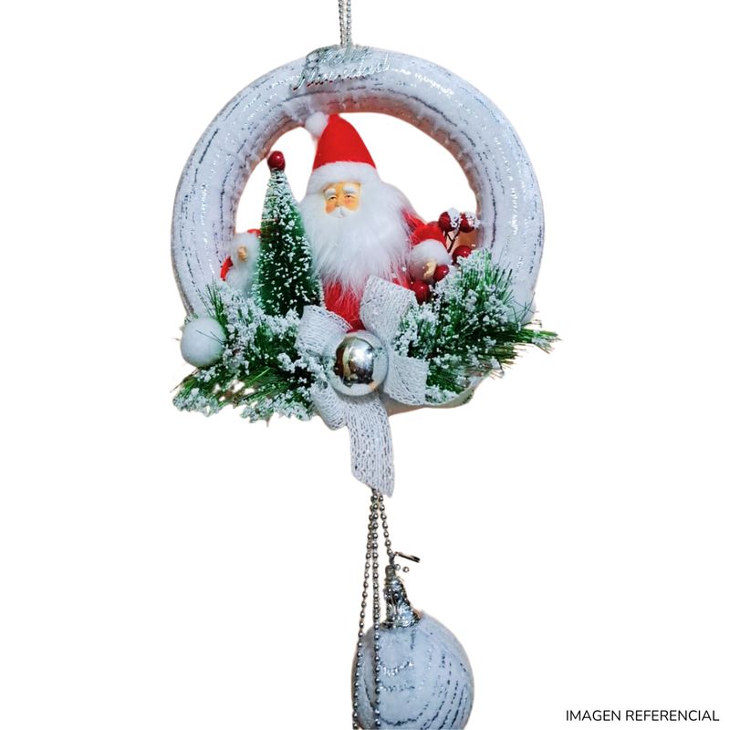 INSPIRA - Corona colgante navidad Papa Noel