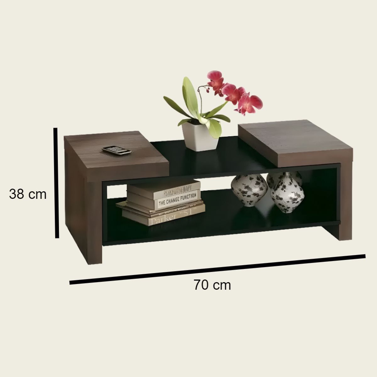 HOGAR & SPACIOS - HYS MESA CENTRO OLAYA MARRON OSCURO