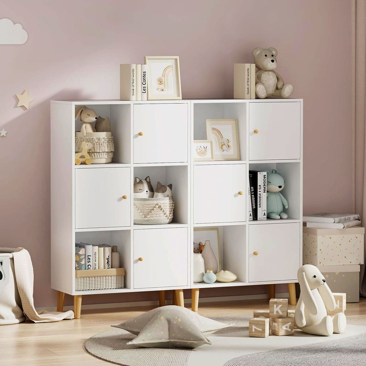 GENERICO - Librero Infantil con 3 Puertas Rika Blanco Amore Home