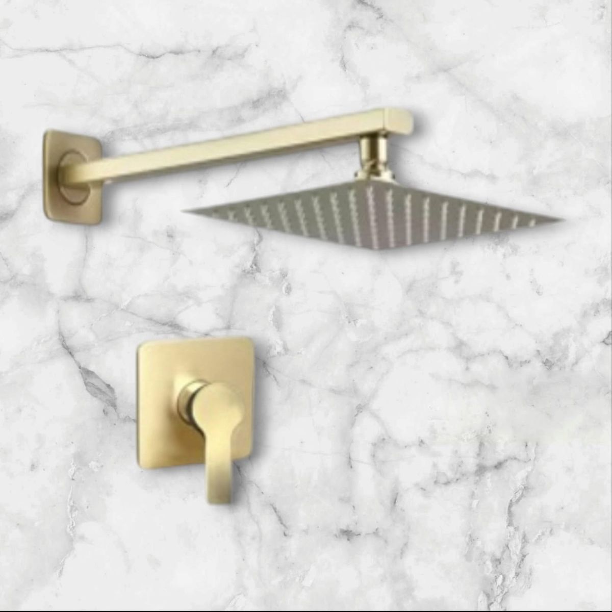 APACHE - Super Combo Ducha 20cm + Llave Aleta tipo monomando agua fría Dorado Mate Acero Inoxidable