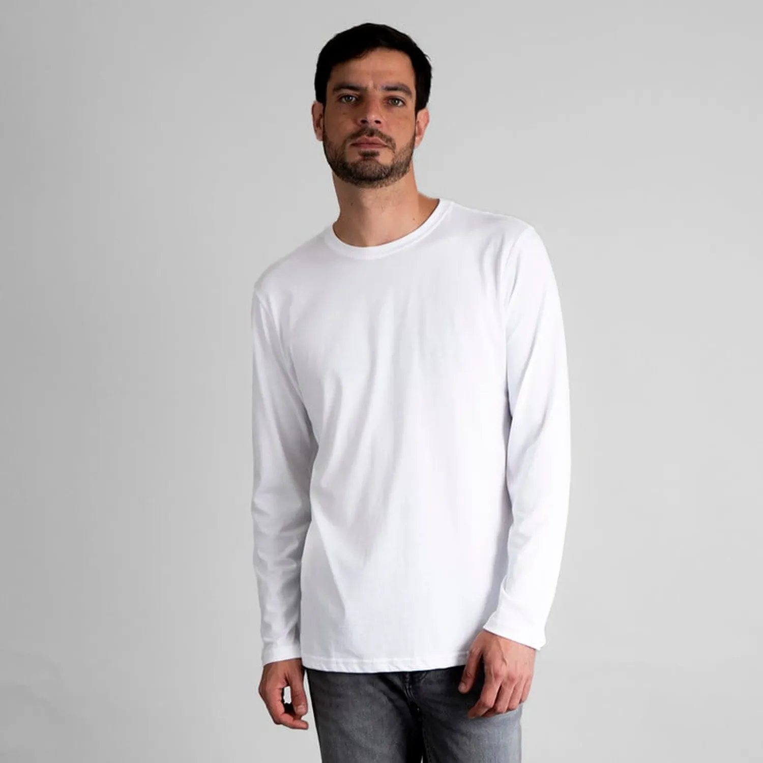 TÉRMICO LIGERO Camiseta Algodón Manga Larga Blanco