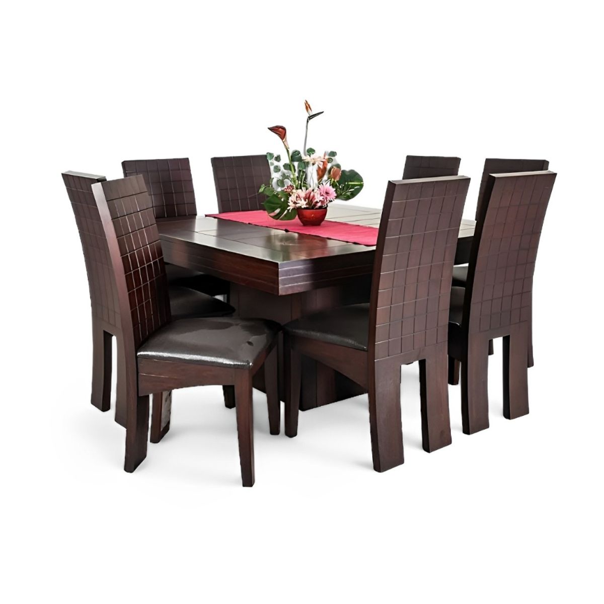 HOGAR & SPACIOS - HYS COMEDOR 8 SILLAS EDWARD NEGRO