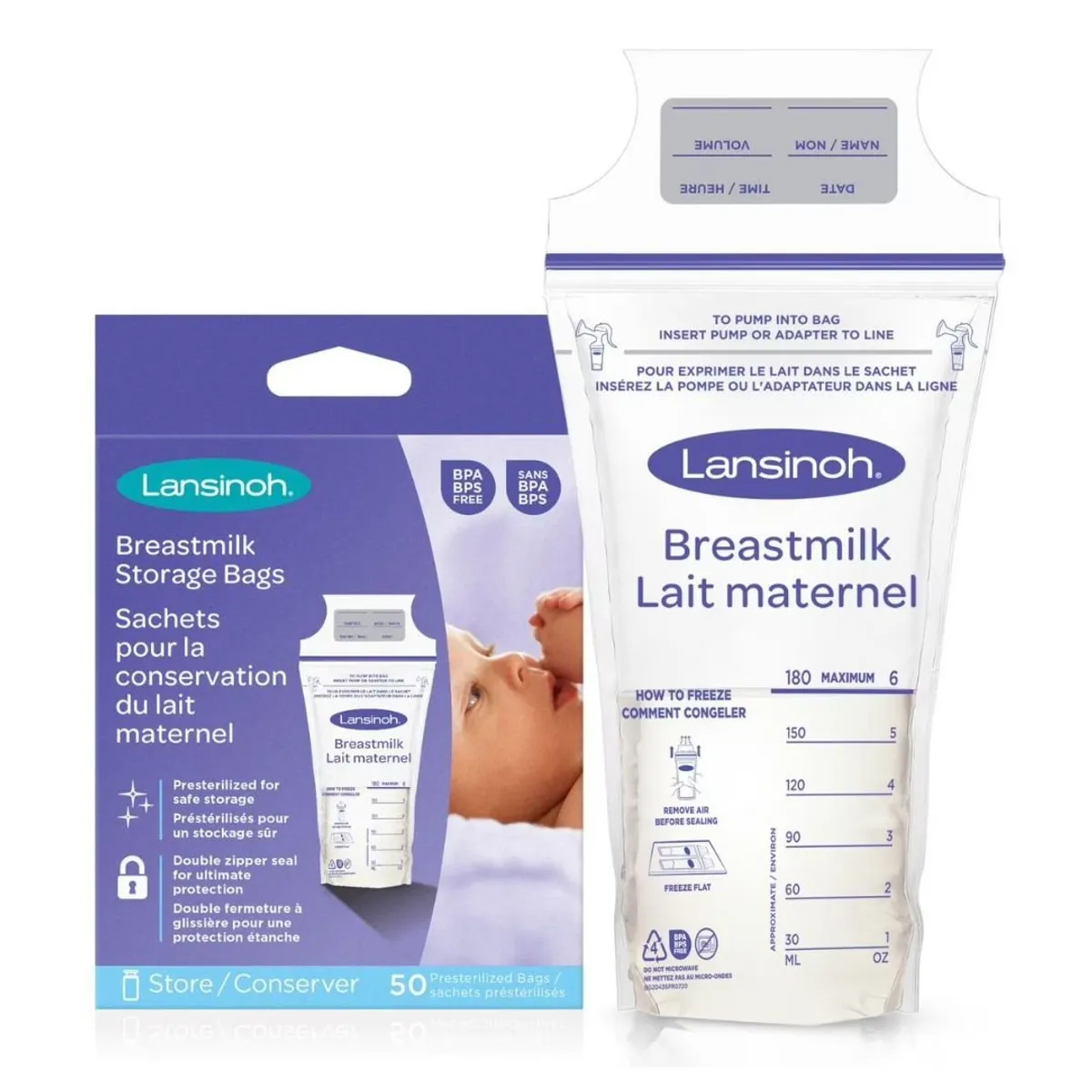 GENERICO - BOLSA ALMACENAMIENTO LECHE MATERNA LANSINOH  25 UNID